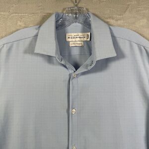 Mizzen Main Shirt Mens XL Blue Plaid Leeward Standard Fit Work Casual Office
